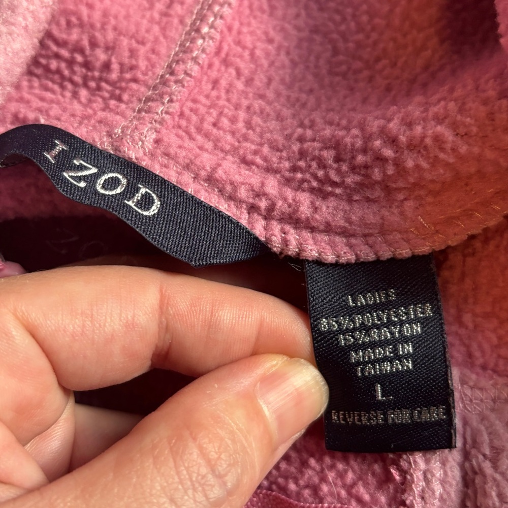 Izod Pink Fleece Jacket with Zip - Picture 4 of 5